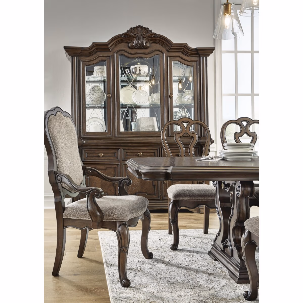 Maylee Dining Table, 6 Chairs and Bench - Image 16