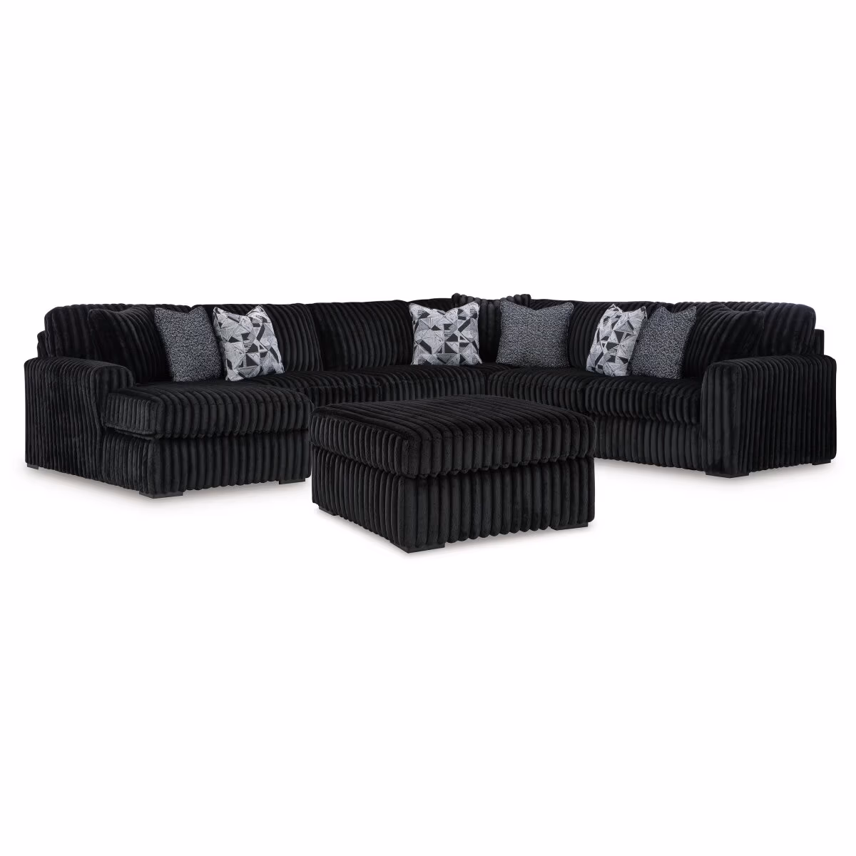 Midnight-Madness 4-Piece Sectional and Ottoman - Image 2