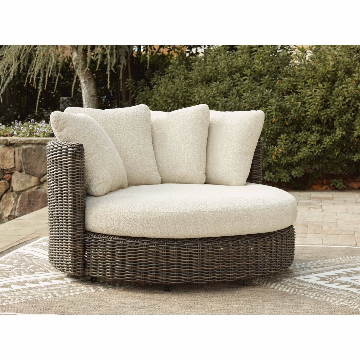 Kimora Outdoor Swivel Lounge Chair with Cushion - Image 3
