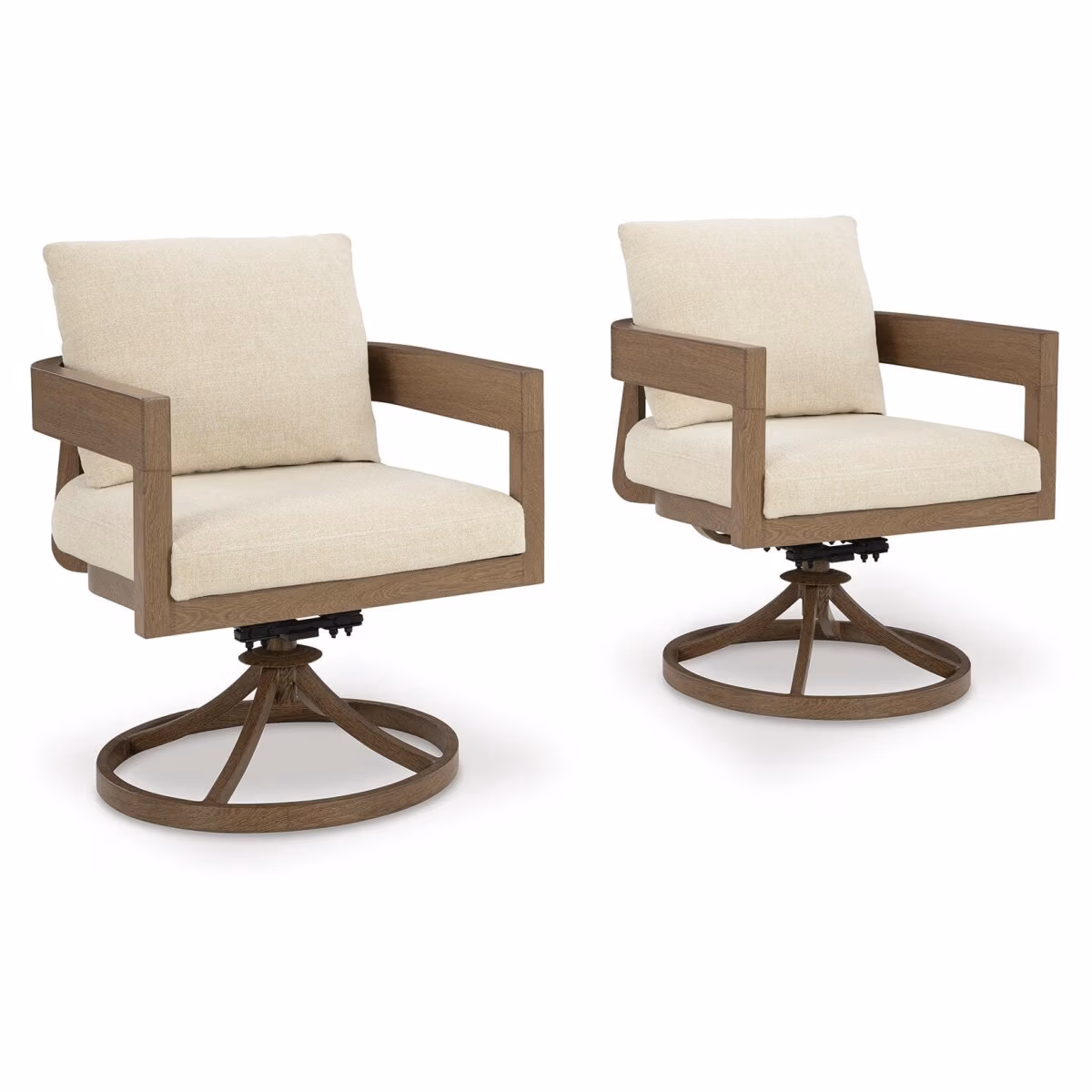 Serene Bay Outdoor Swivel Dining Chair with Cushion (Set of 2) - Image 2