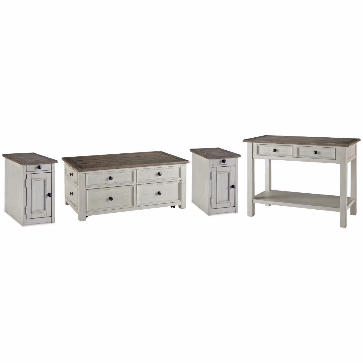 Bolanburg Coffee Table and 2 Chairside End Tables with Console - Image 2
