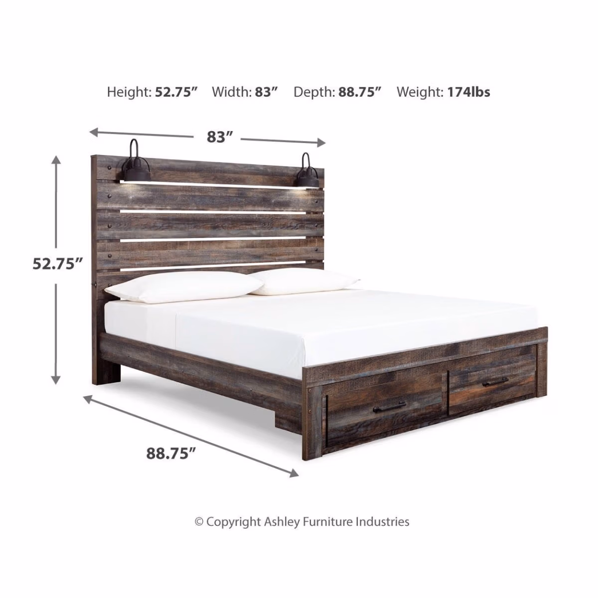 Drystan King Panel Bed with 2 Storage Drawers - Image 5