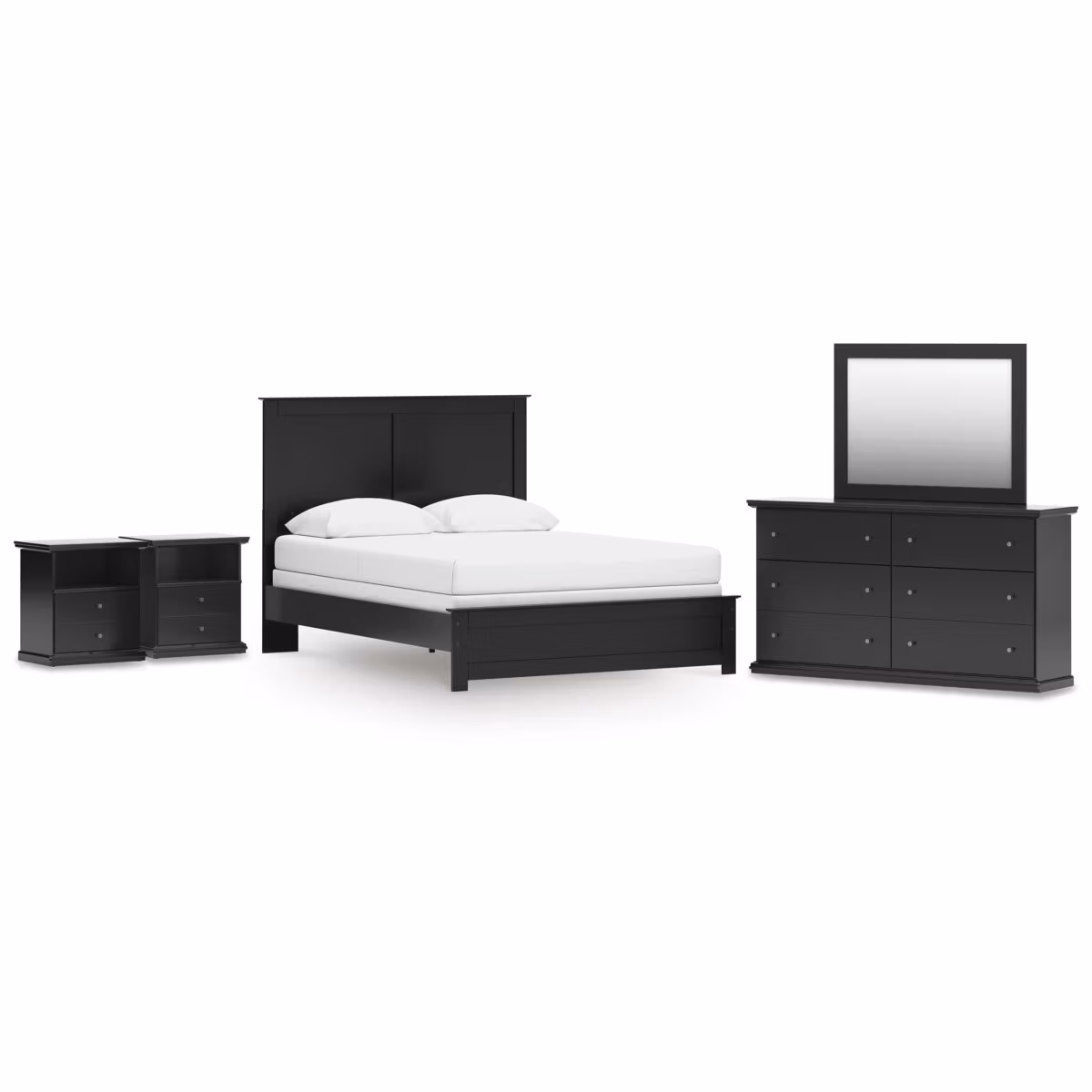 Maribel Queen Panel Bed with Dresser, Mirror and 2 Nightstands - Image 2