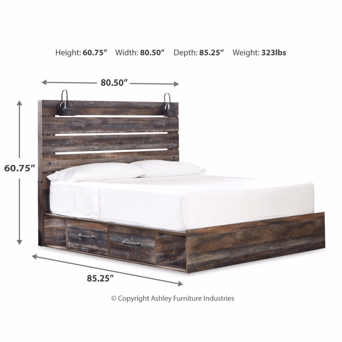 Drystan King Panel Bed with 4 Storage Drawers - Image 5