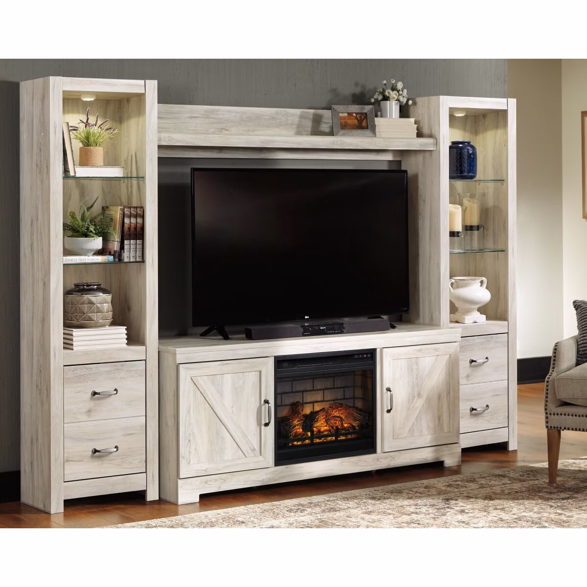 Bellaby 4-Piece Entertainment Center with Electric Fireplace - Image 3