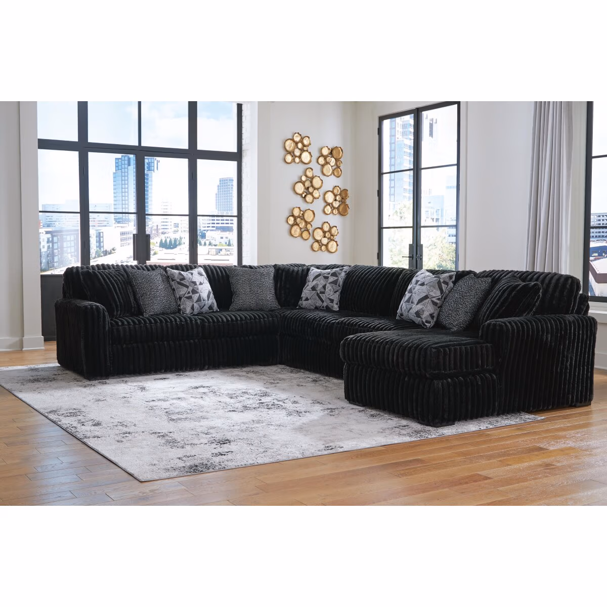 Midnight-Madness 4-Piece Sectional with Chaise - Image 3