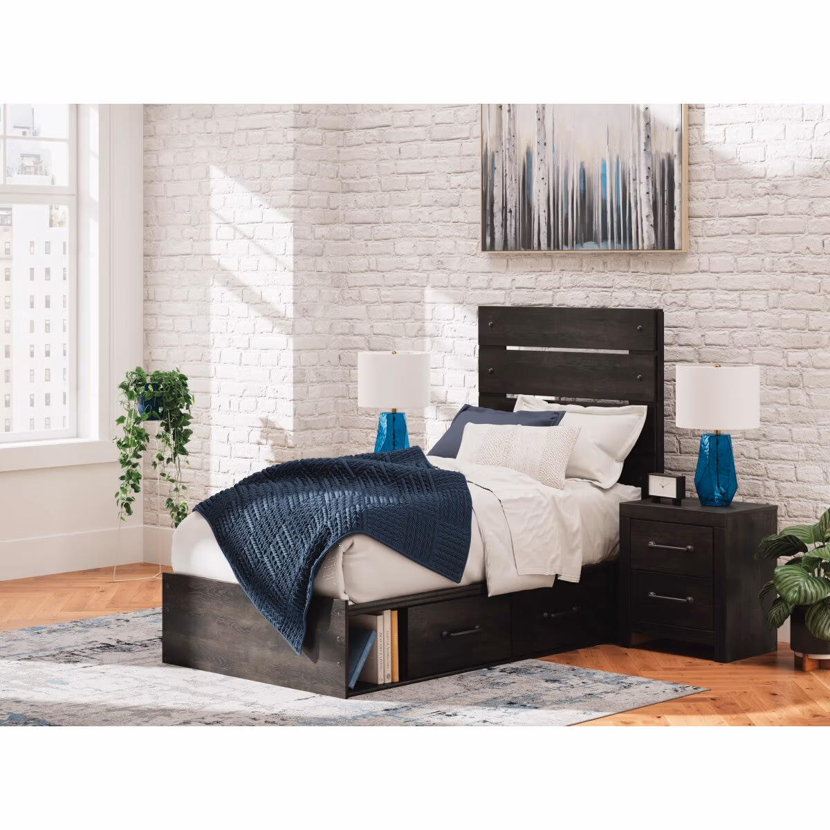 Hollivern Twin Panel Bed with Storage - Image 3