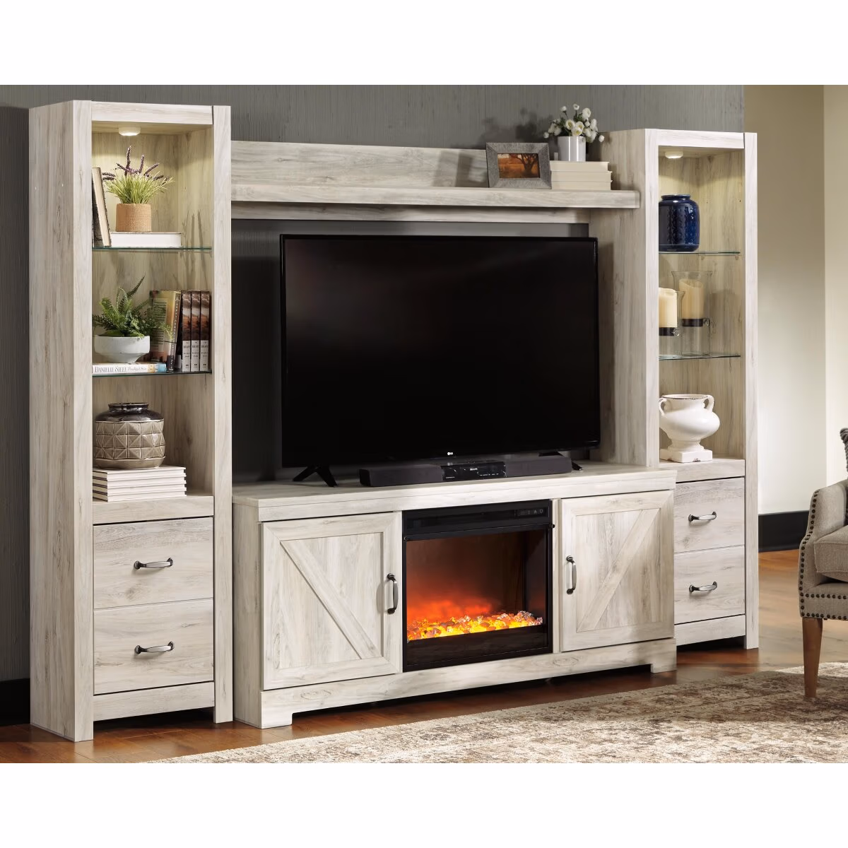 Bellaby 4-Piece Entertainment Center with Fireplace - Image 3
