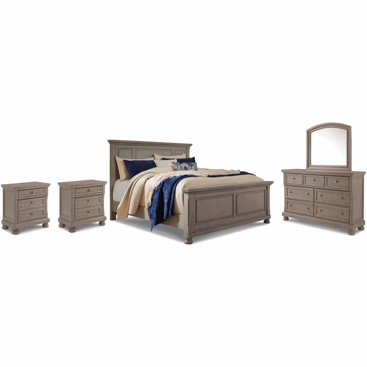 Lettner Queen Panel Bed, Dresser, Mirror and 2 Nightstands - Image 2