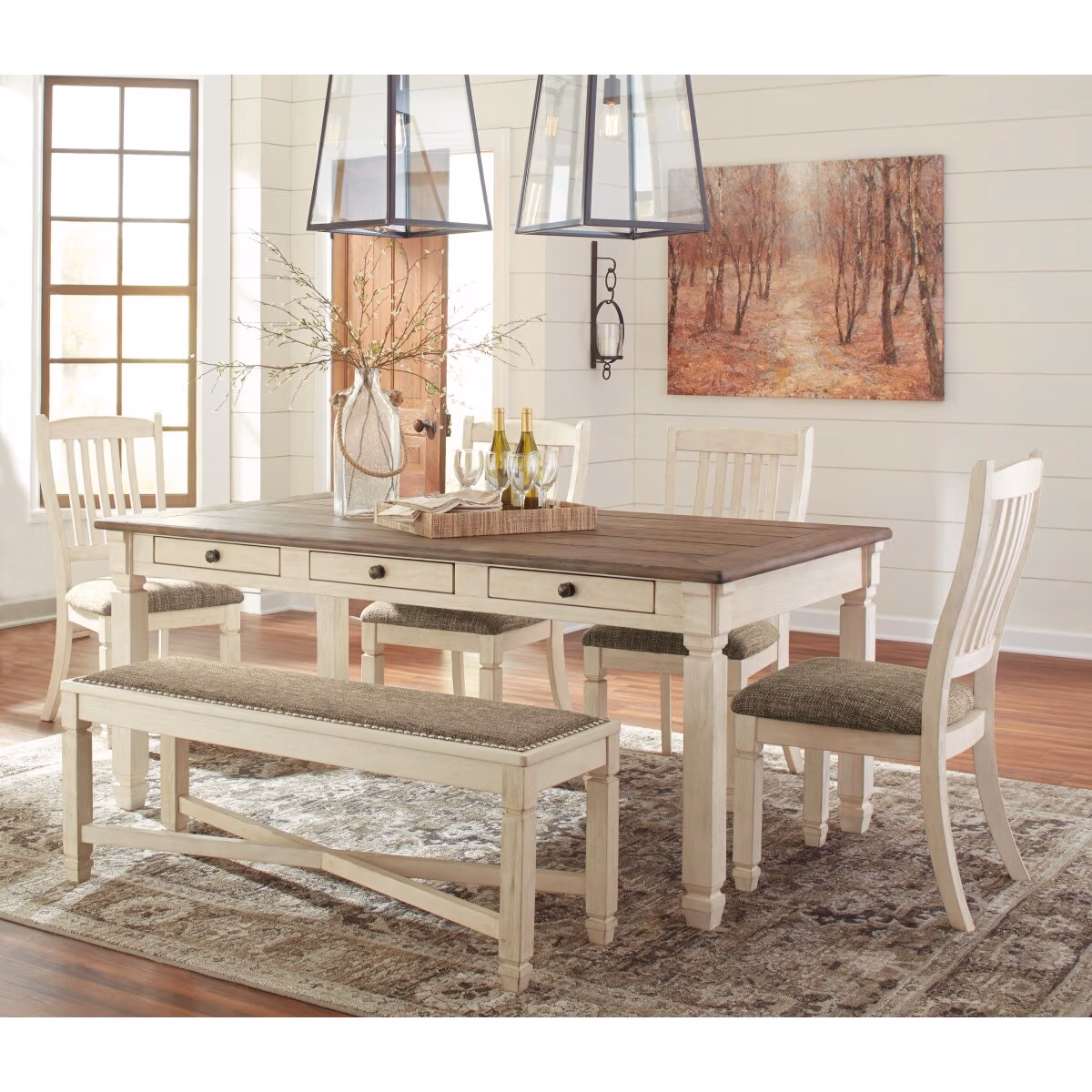 Bolanburg Dining Table with 4 Chairs and Bench - Image 4