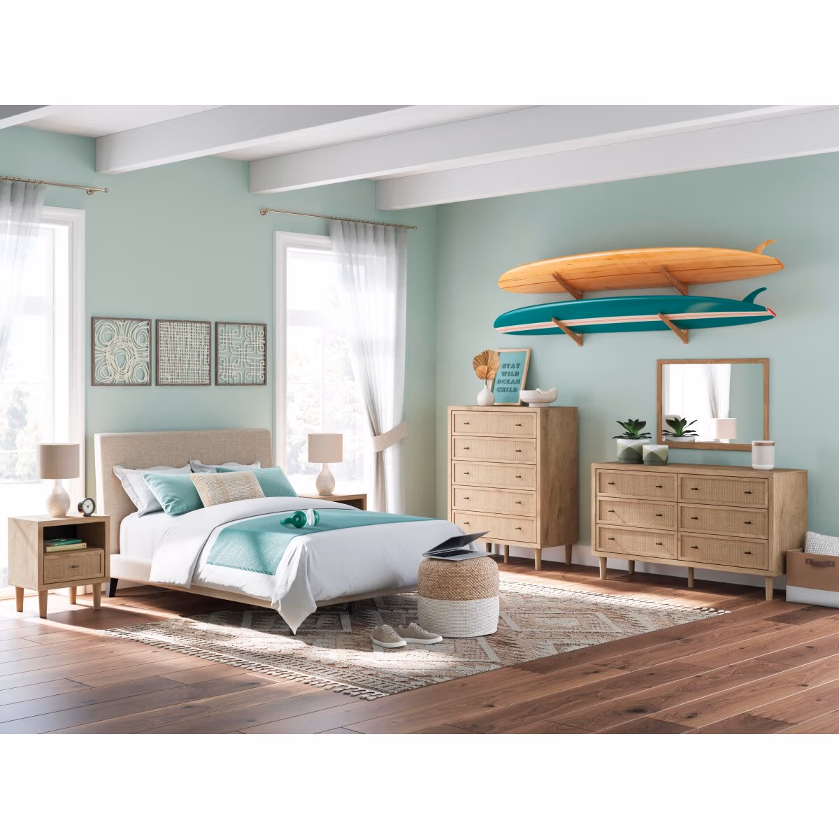 Cielden Full Upholstered Bed with Roll Slats - Image 11