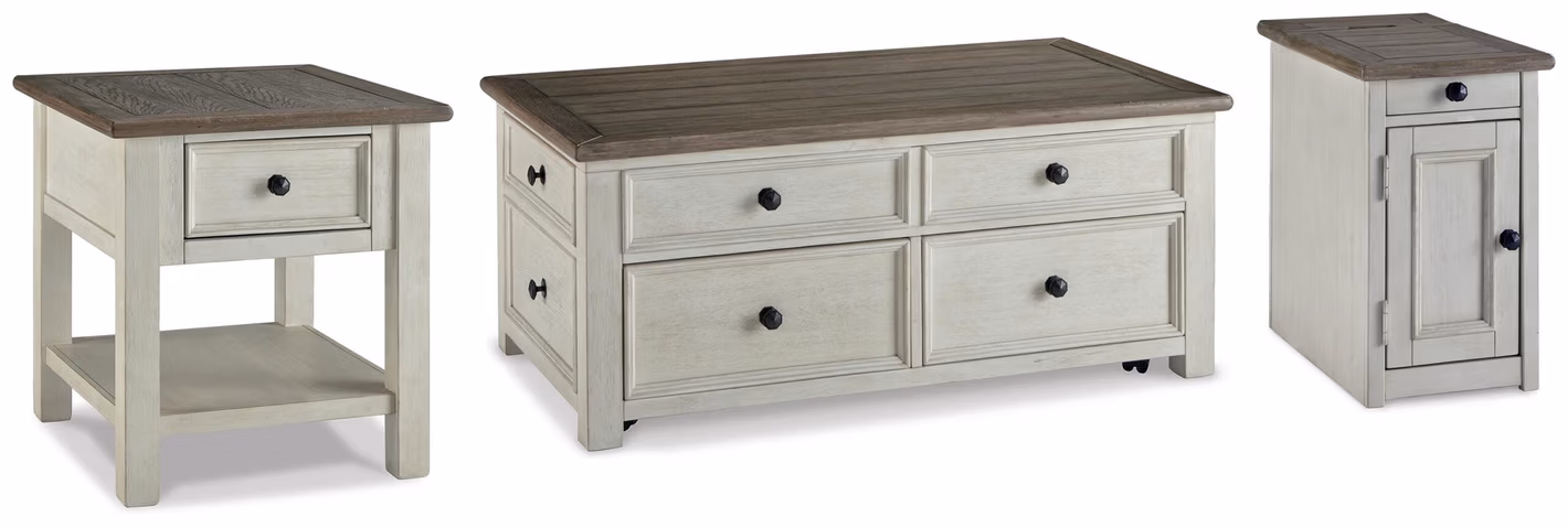 Bolanburg Coffee Table with End Table and Chairside End Table
