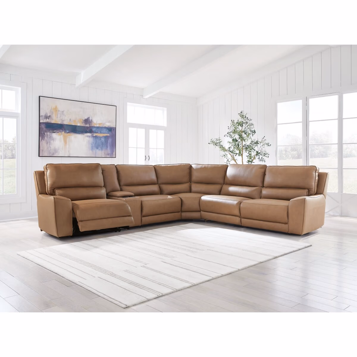 DeepWakes 6-Piece Reclining Sectional with Storage Console - Image 5