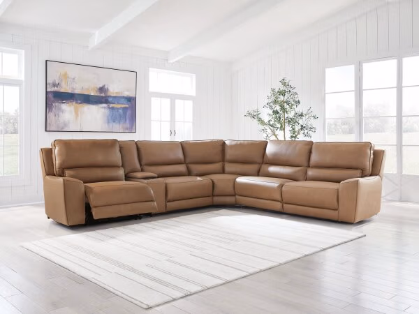 DeepWakes 6-Piece Reclining Sectional with Storage Console - Image 5