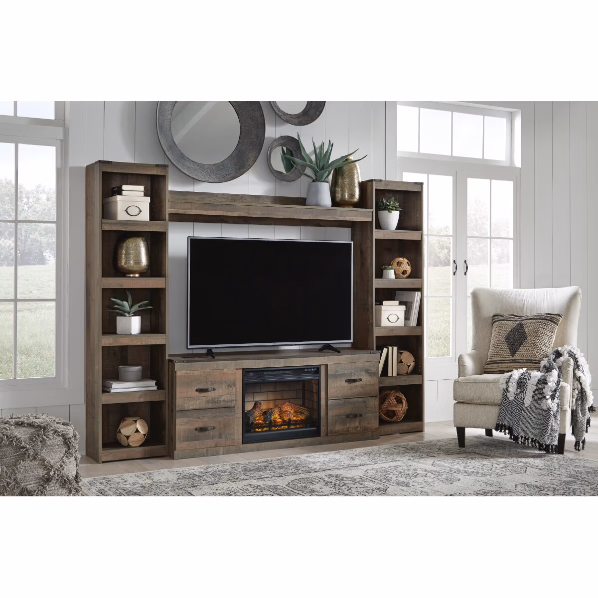 Trinell 4-Piece Entertainment Center with Electric Fireplace - Image 2
