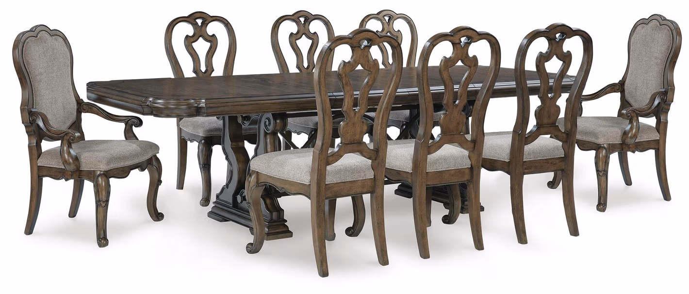 21b20ce9d8b3bc10fb664efe531c8f96 Maylee Dining Table and 8 Chairs - Image 1