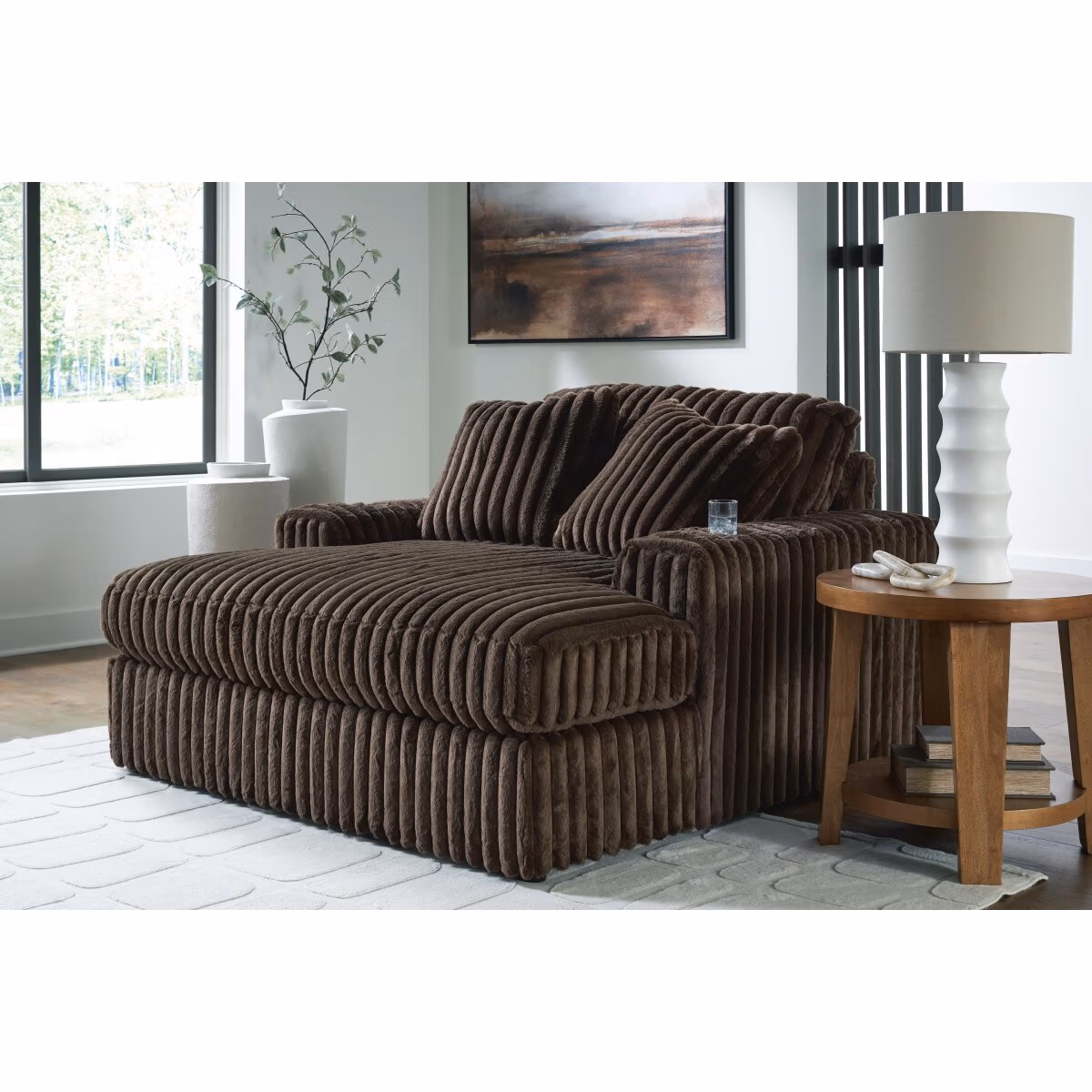 Midnight-Madness Loveseat, Oversized Chaise and Ottoman - Image 12
