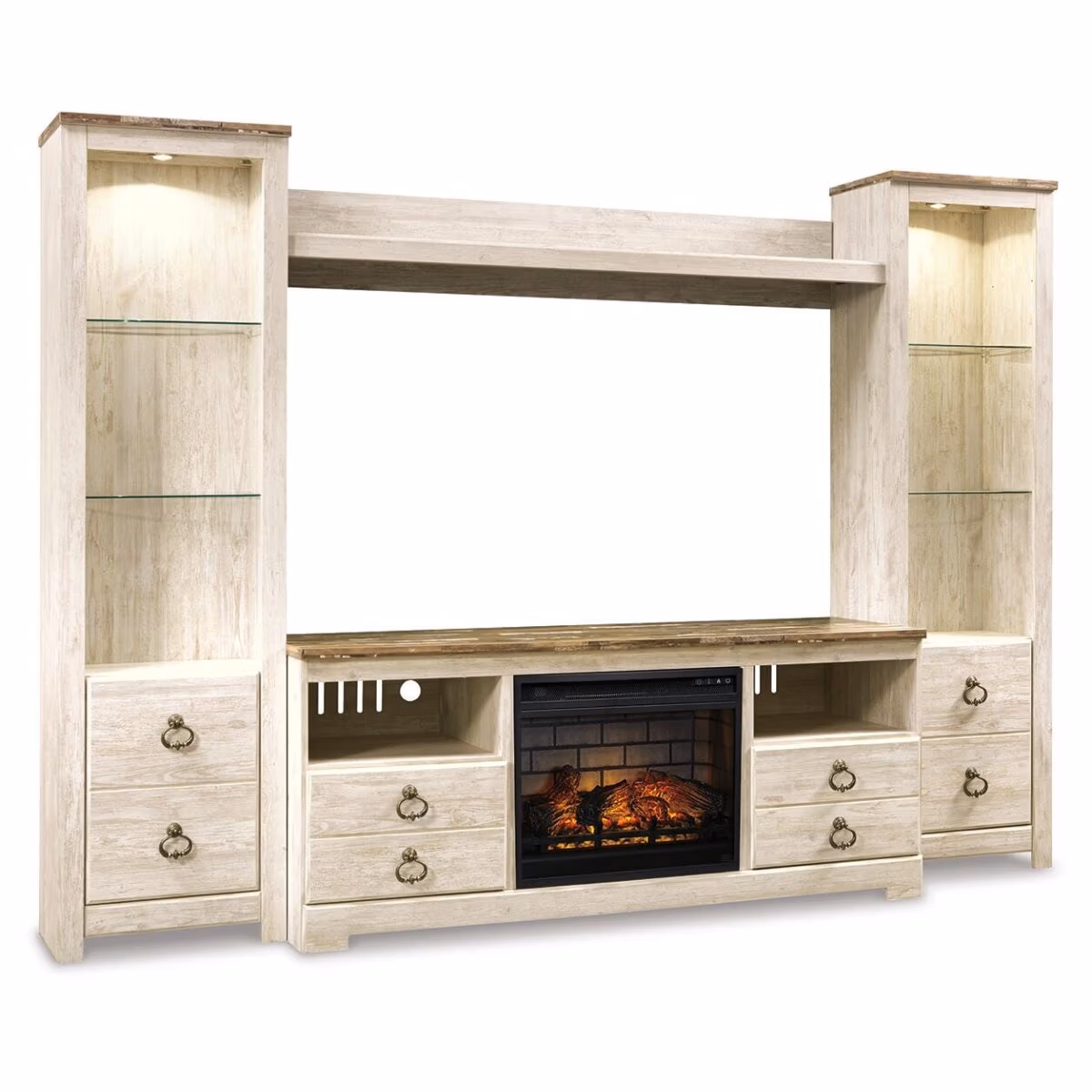 Willowton 4-Piece Entertainment Center with Electric Fireplace - Image 2