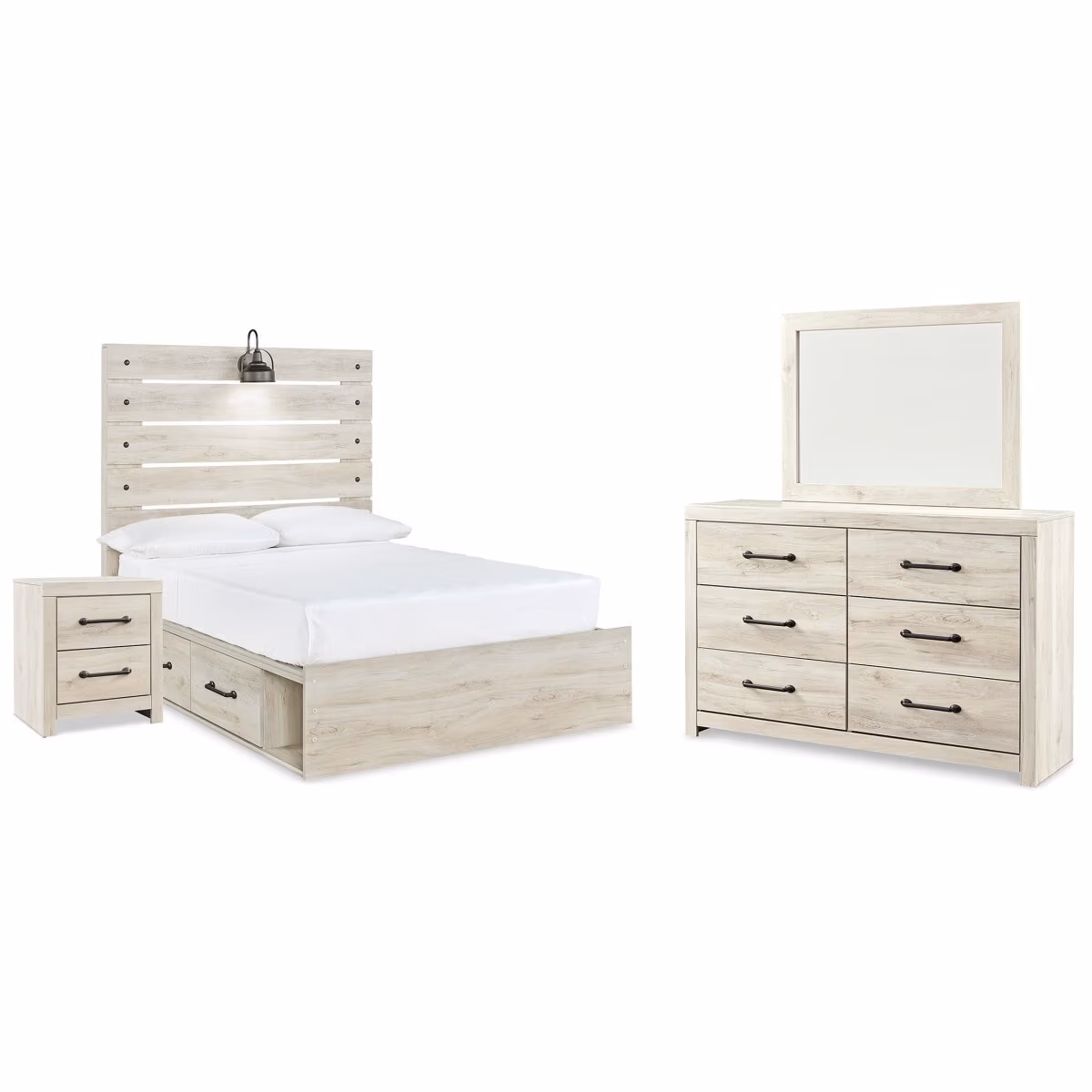 Cambeck Full Panel Bed with Storage, Dresser, Mirror and Nightstand - Image 2