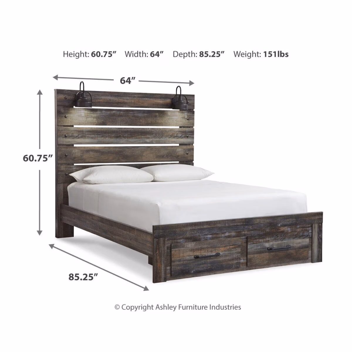 Drystan Queen Panel Bed with 2 Storage Drawers - Image 5
