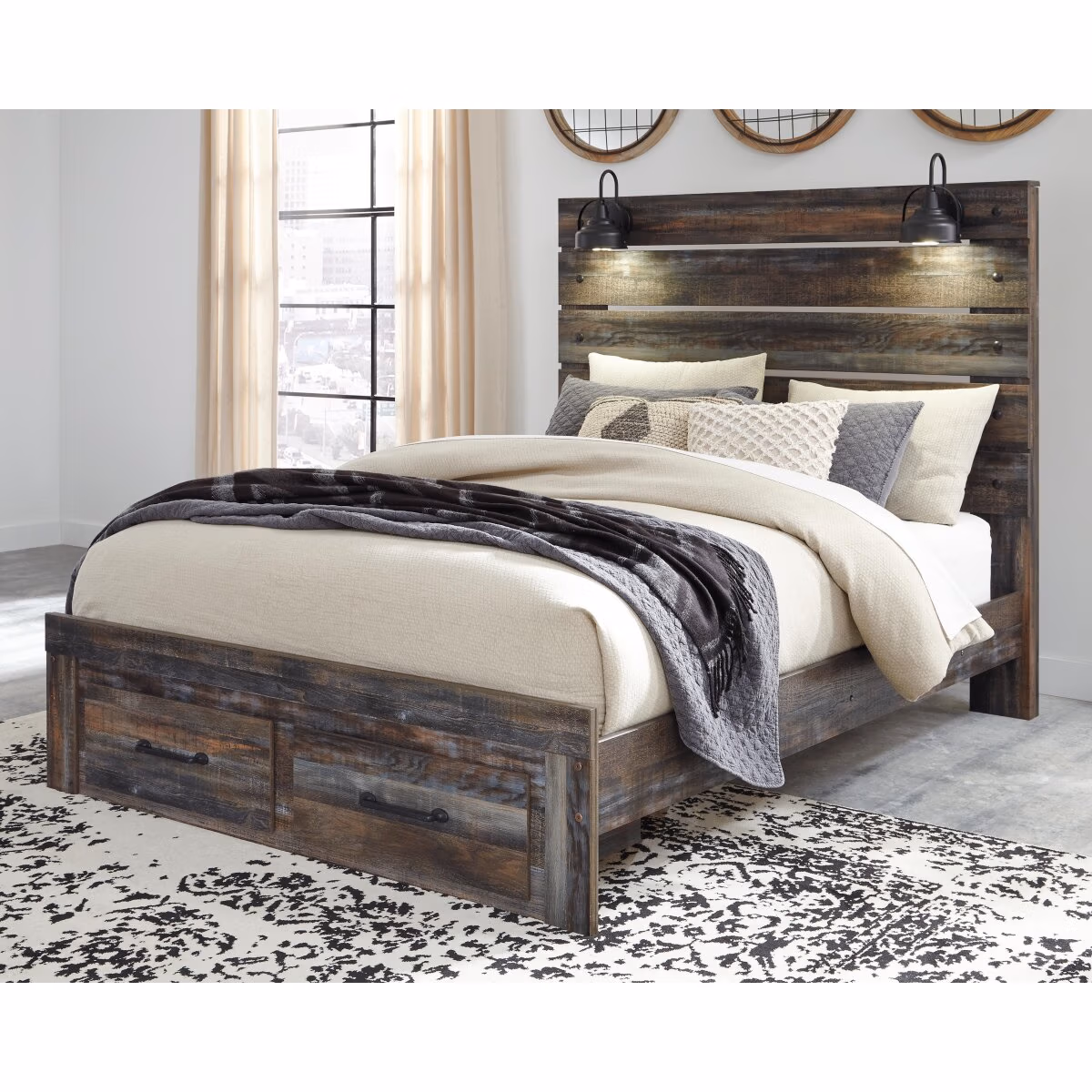 Drystan Queen Panel Bed with 2 Storage Drawers - Image 3