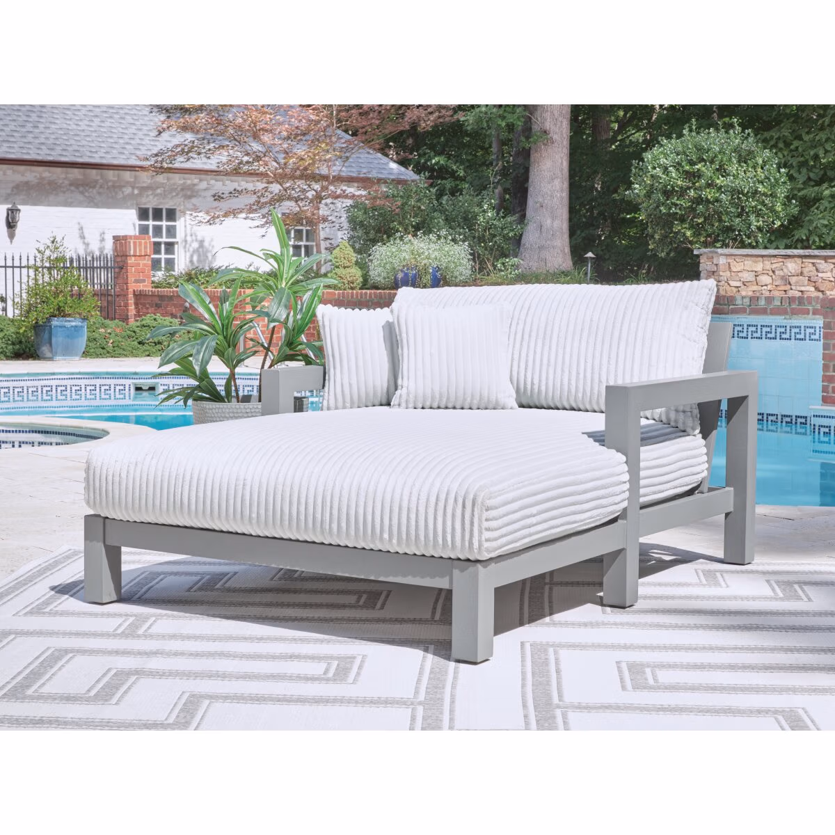Hurley Park Outdoor Chaise Lounge with Cushion - Image 3