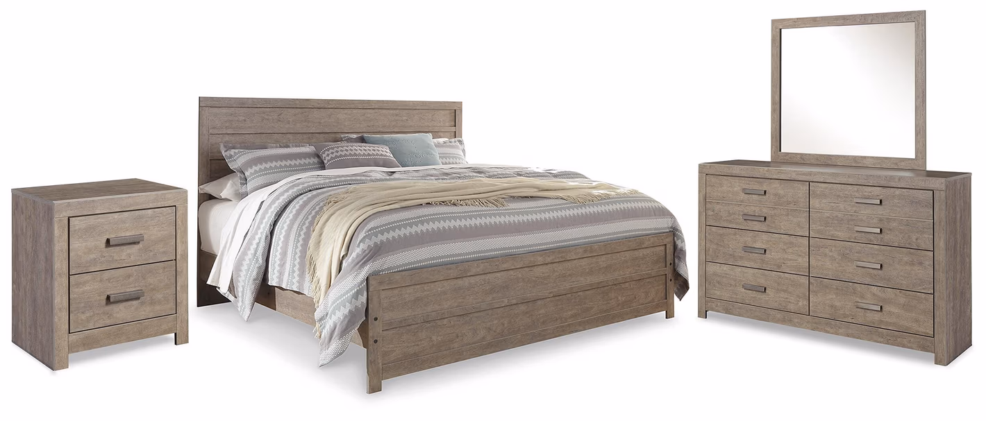 Culverbach King Panel Bed, Dresser, Mirror and Nightstand