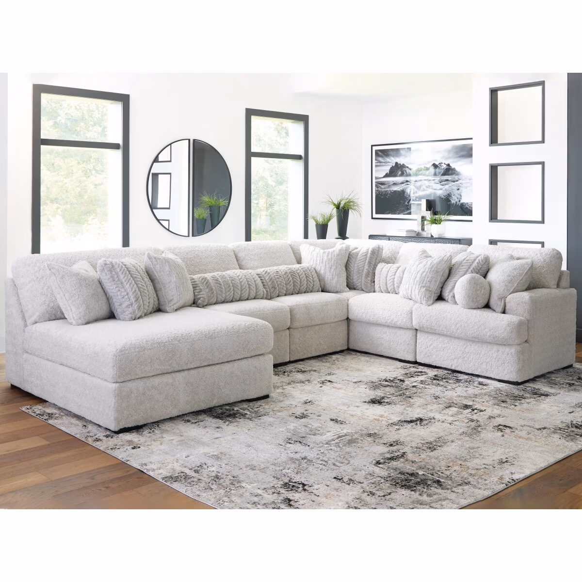 Cuddle Plush 6-Piece Sectional with Chaise - Image 3