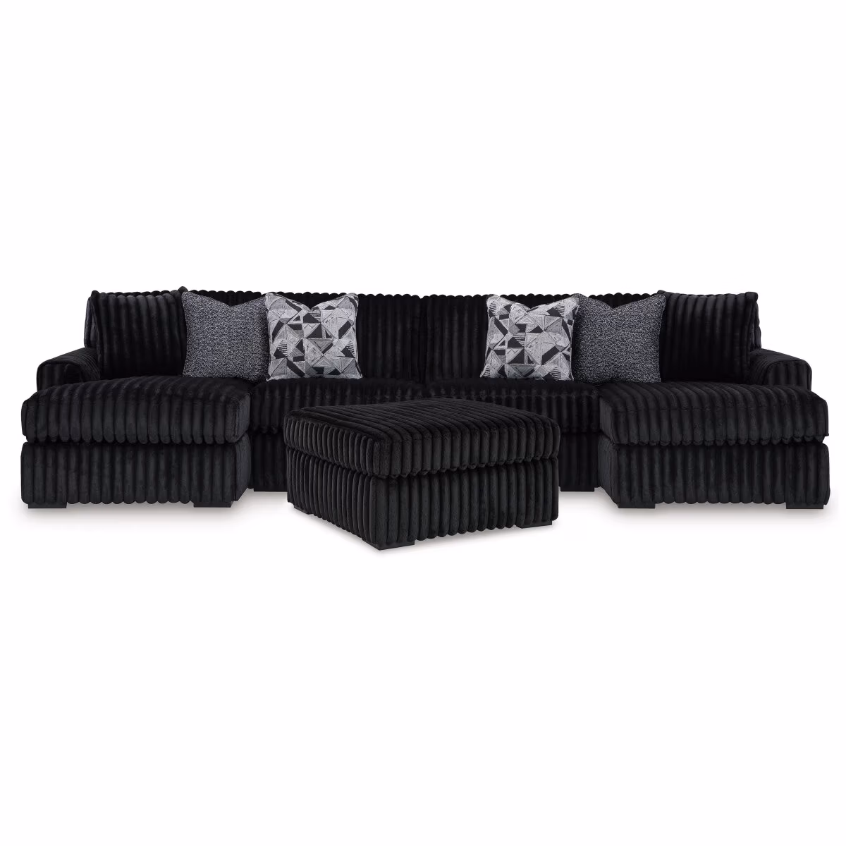 Midnight-Madness 3-Piece Sectional with Double Chaise and Ottoman - Image 2