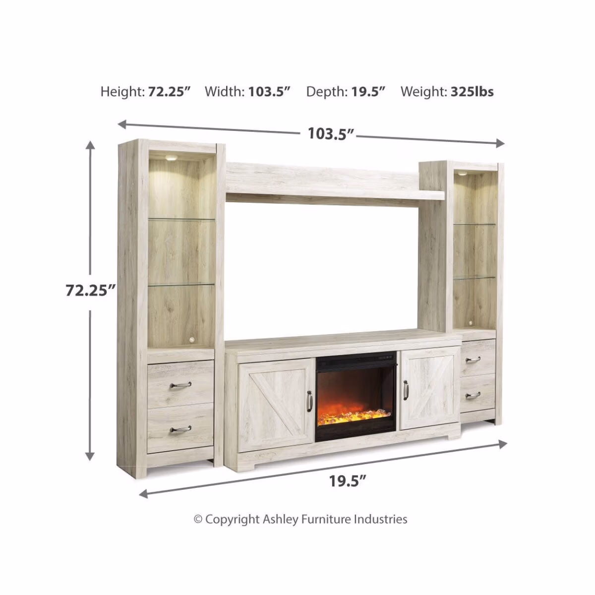 Bellaby 4-Piece Entertainment Center with Fireplace - Image 5