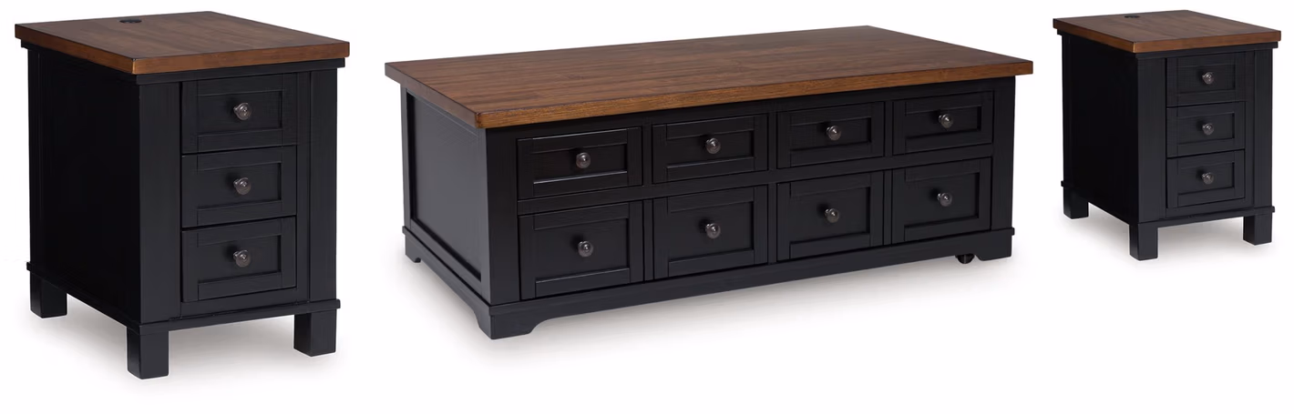 Wildenauer Lift-top Coffee Table and 2 Chairside End Tables