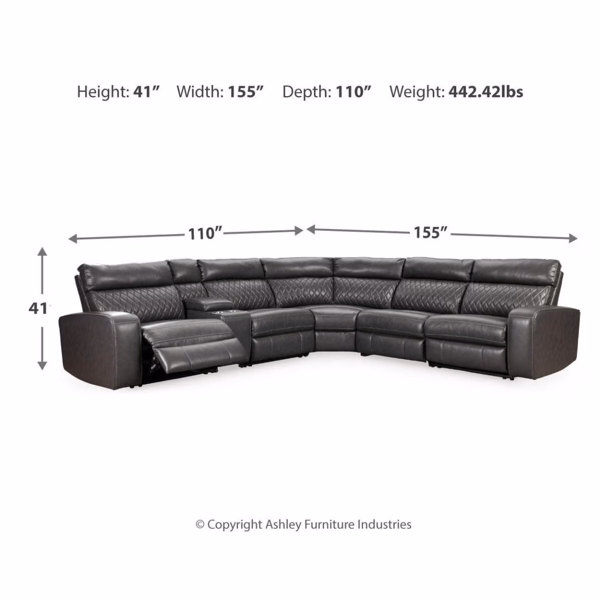 Samperstone 6-Piece Power Reclining Sectional - Image 5