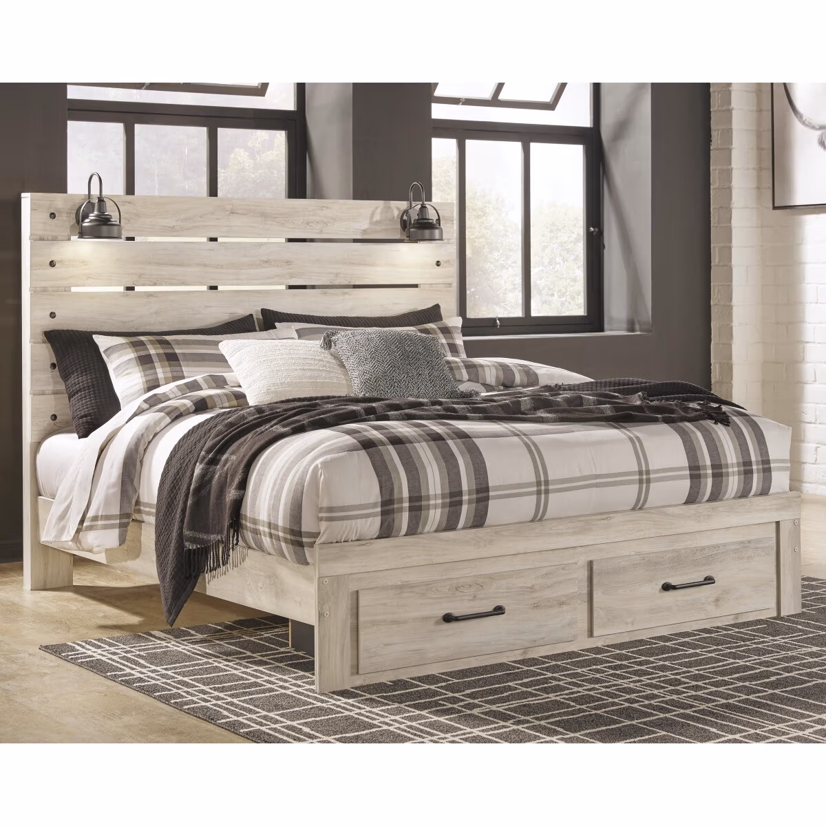Cambeck King Panel Bed with 2 Storage Drawers - Image 3