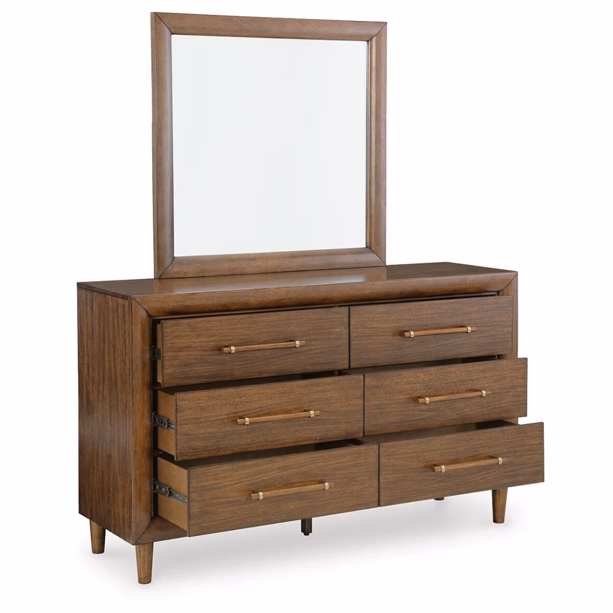 Lyncott Queen Upholstered Bed, Dresser, Mirror and Nightstand - Image 5
