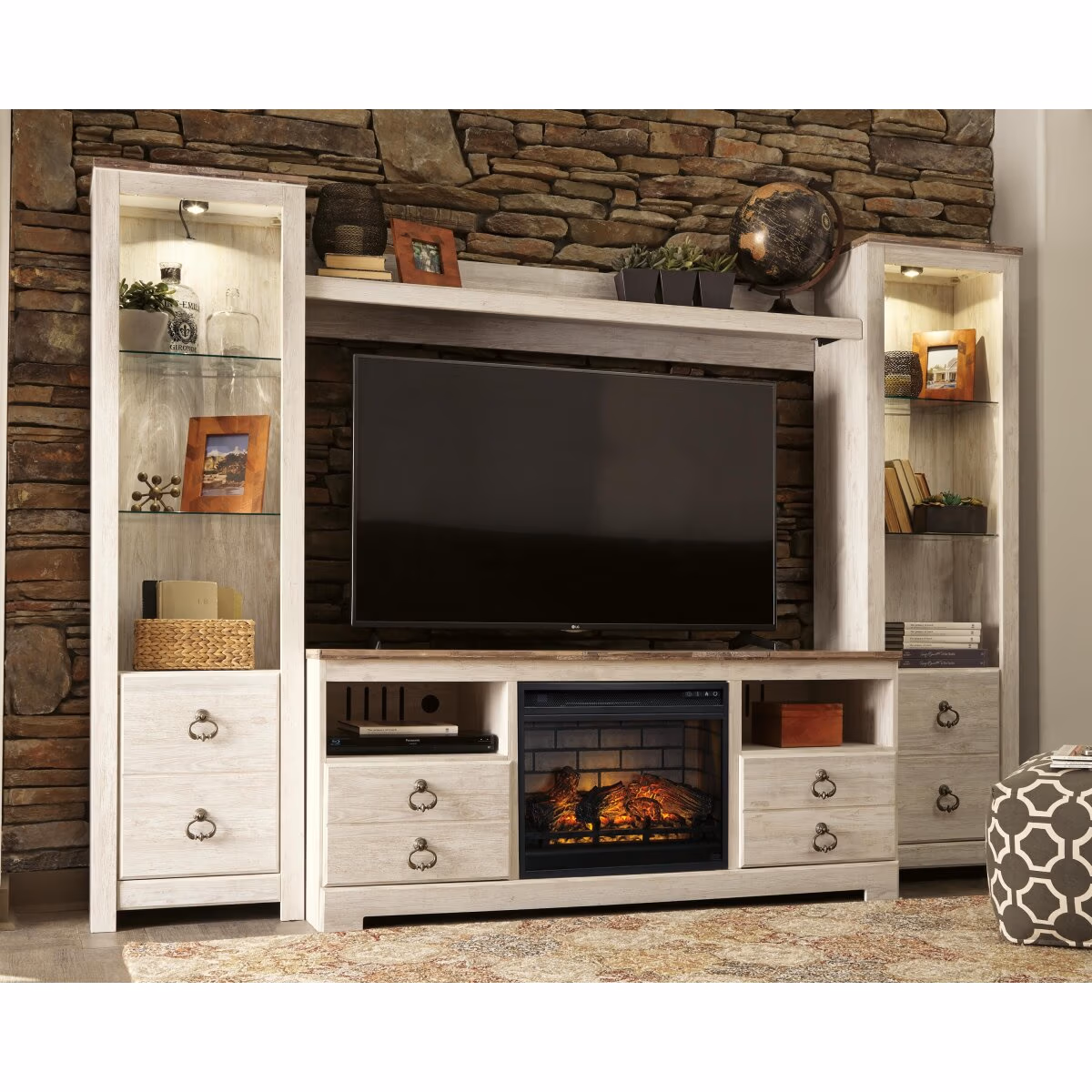 Willowton 4-Piece Entertainment Center with Electric Fireplace - Image 3