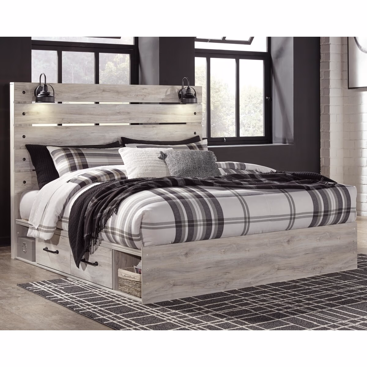 Cambeck King Panel Bed with 4 Storage Drawers - Image 3
