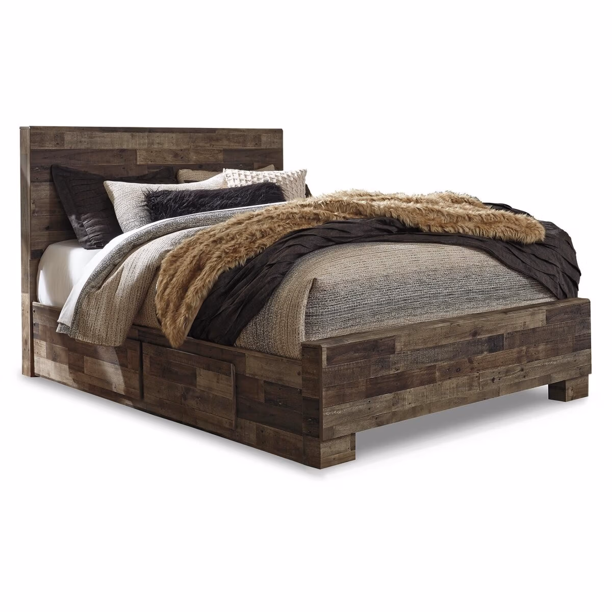 Derekson Queen Panel Bed with 2 Side Storage - Image 2