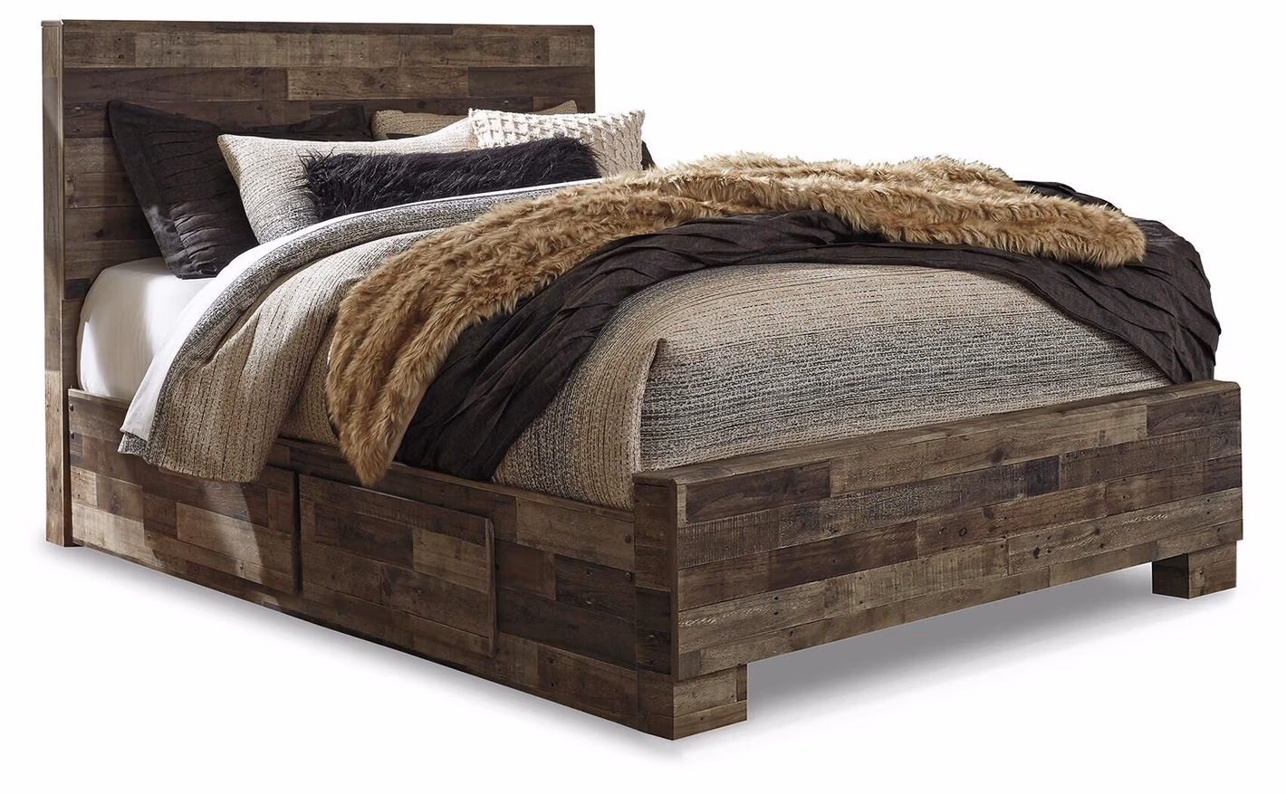 Derekson Queen Panel Bed with 2 Side Storage