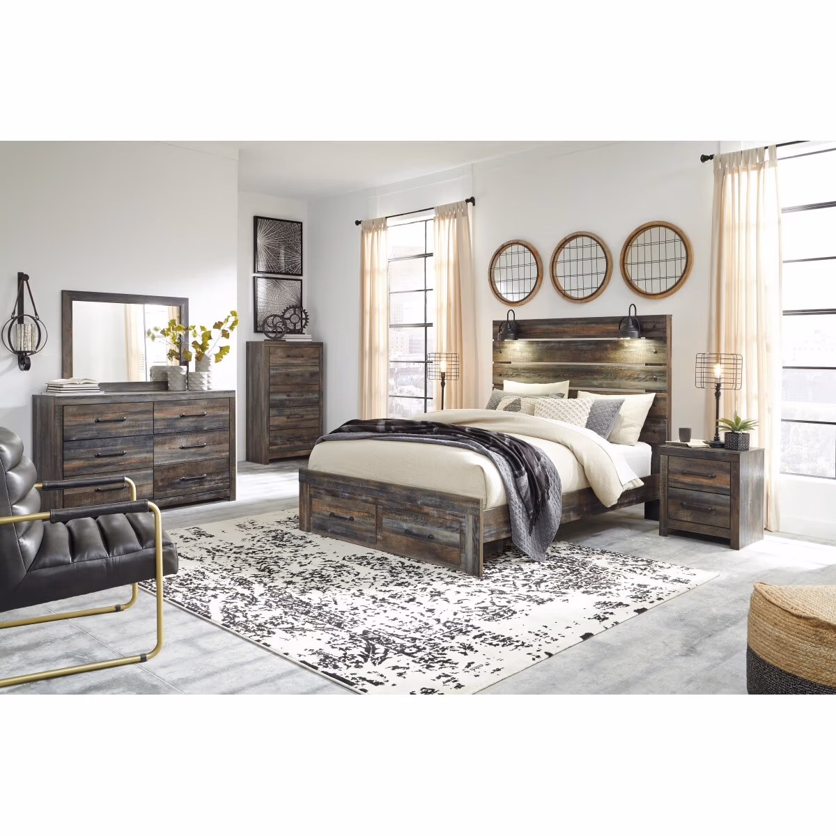 Drystan Queen Panel Bed with 2 Storage Drawers - Image 4