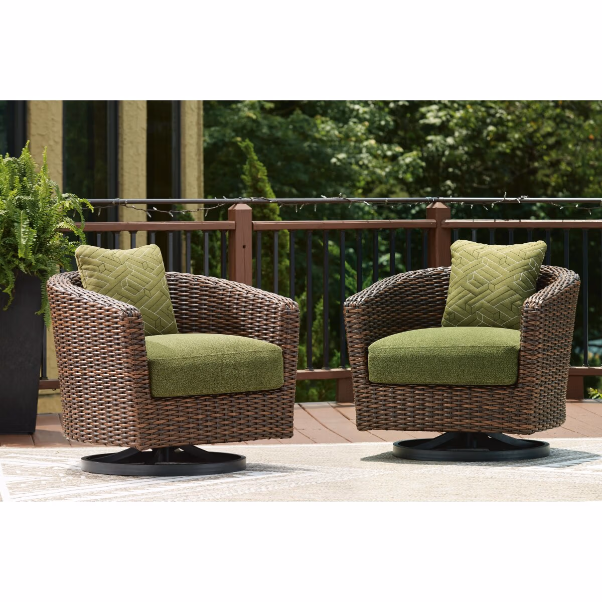 Horizon Hall Outdoor Swivel Lounge Chair with Cushion - Image 3