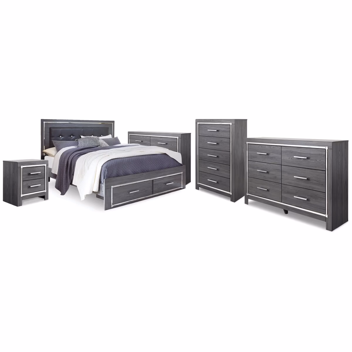 Lodanna King Storage Bed, 2 Dressers, Cheat and Nightstand - Image 2