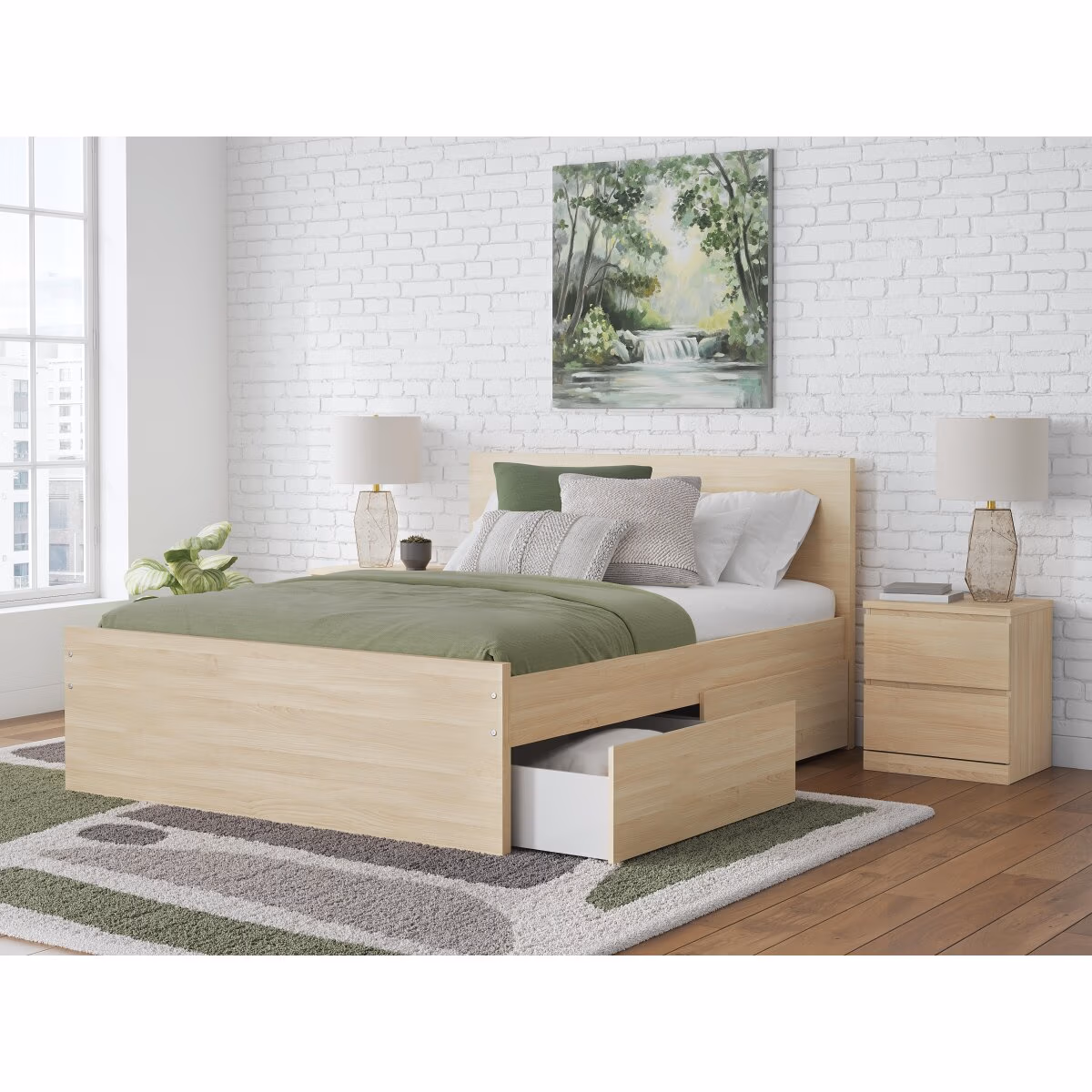 Onita Full Panel Platform Bed with 2 Side Storage - Image 3