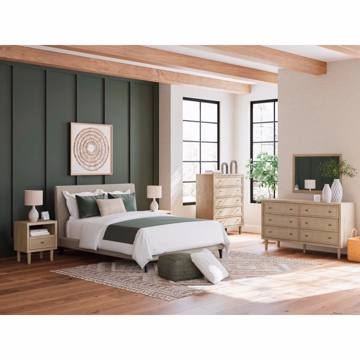 Cielden Queen Upholstered Bed with Roll Slats - Image 11