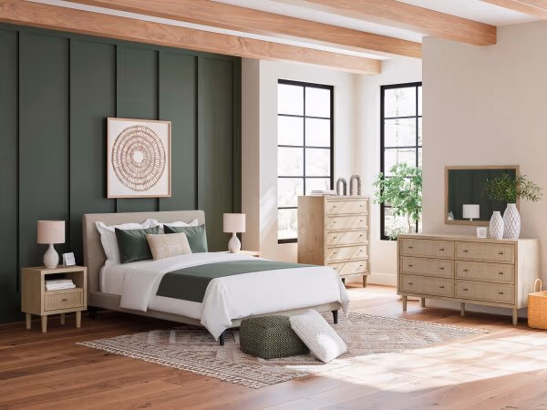 Cielden Queen Upholstered Bed with Roll Slats - Image 11