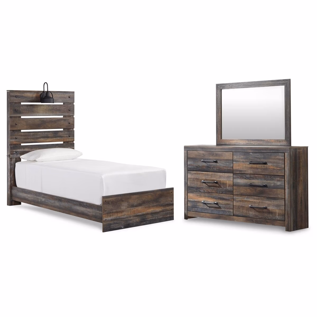 Drystan Twin Panel Bed, Dresser and Mirror - Image 2