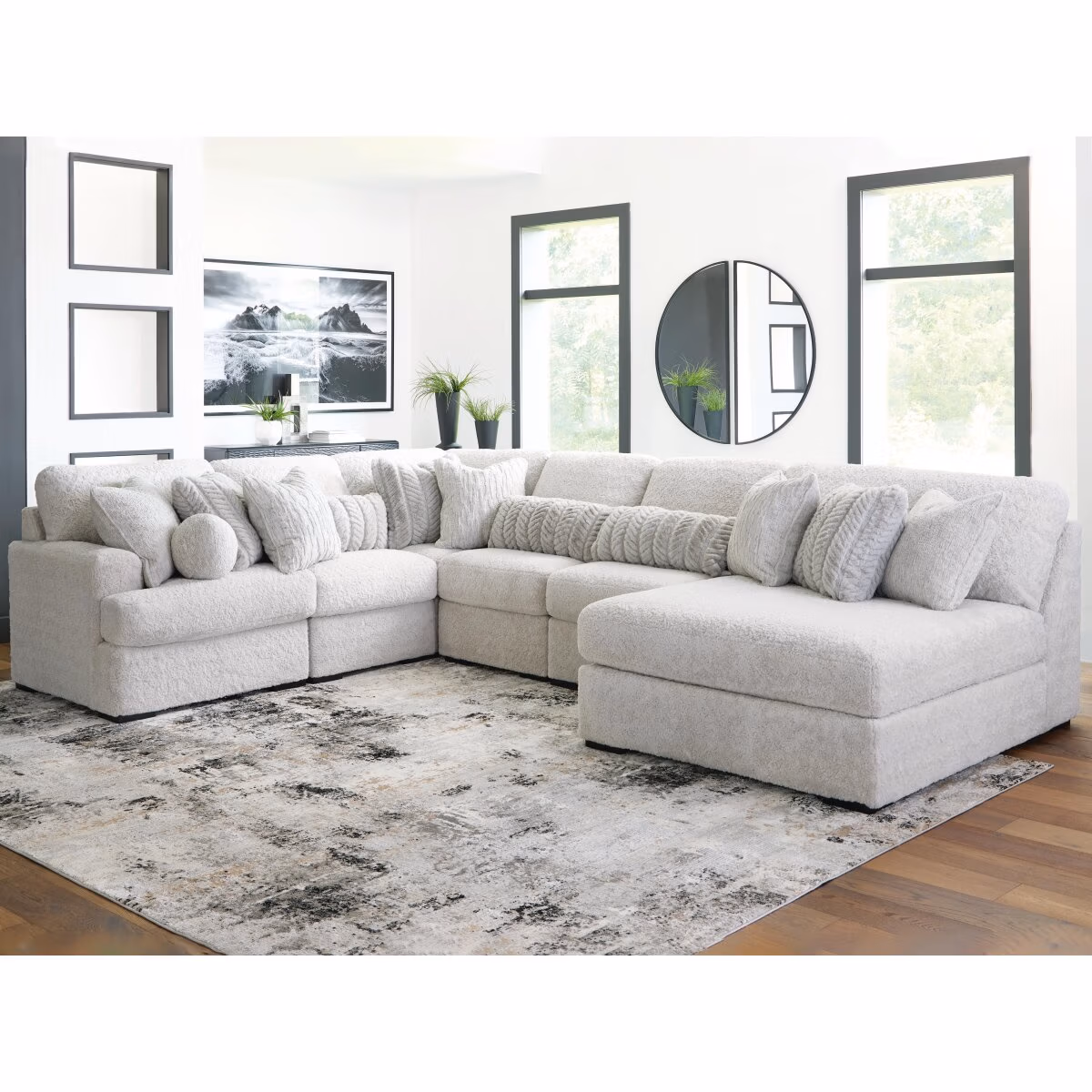 Cuddle Plush 6-Piece Sectional with Chaise - Image 3