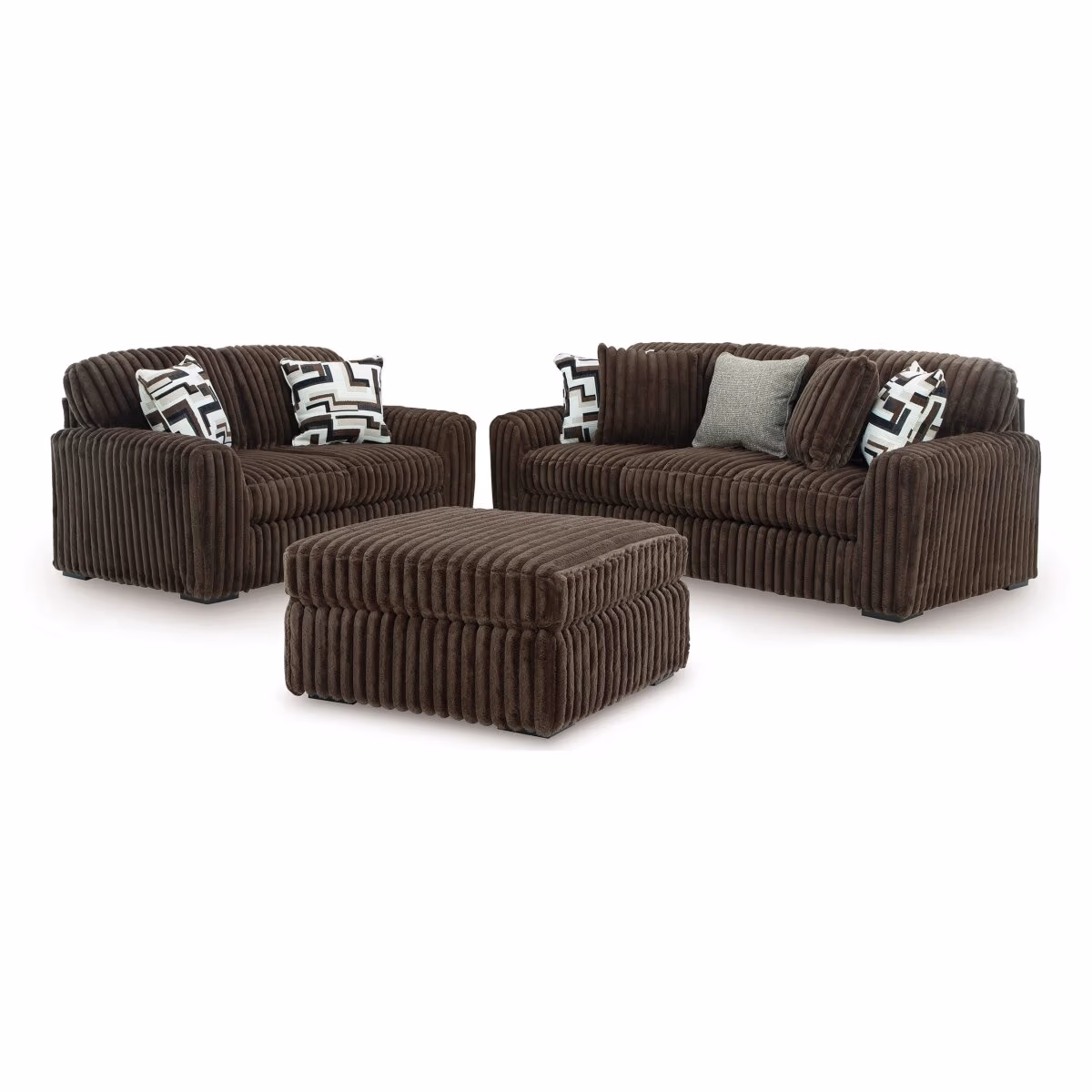 Midnight-Madness Sofa, Loveseat and Oversized Accent Ottoman - Image 2