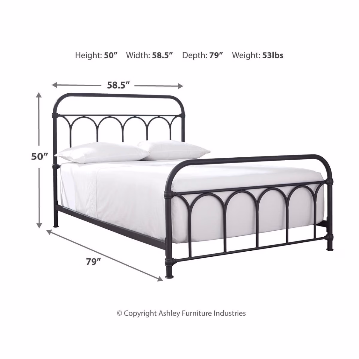 Nashburg Full Metal Bed - Image 5