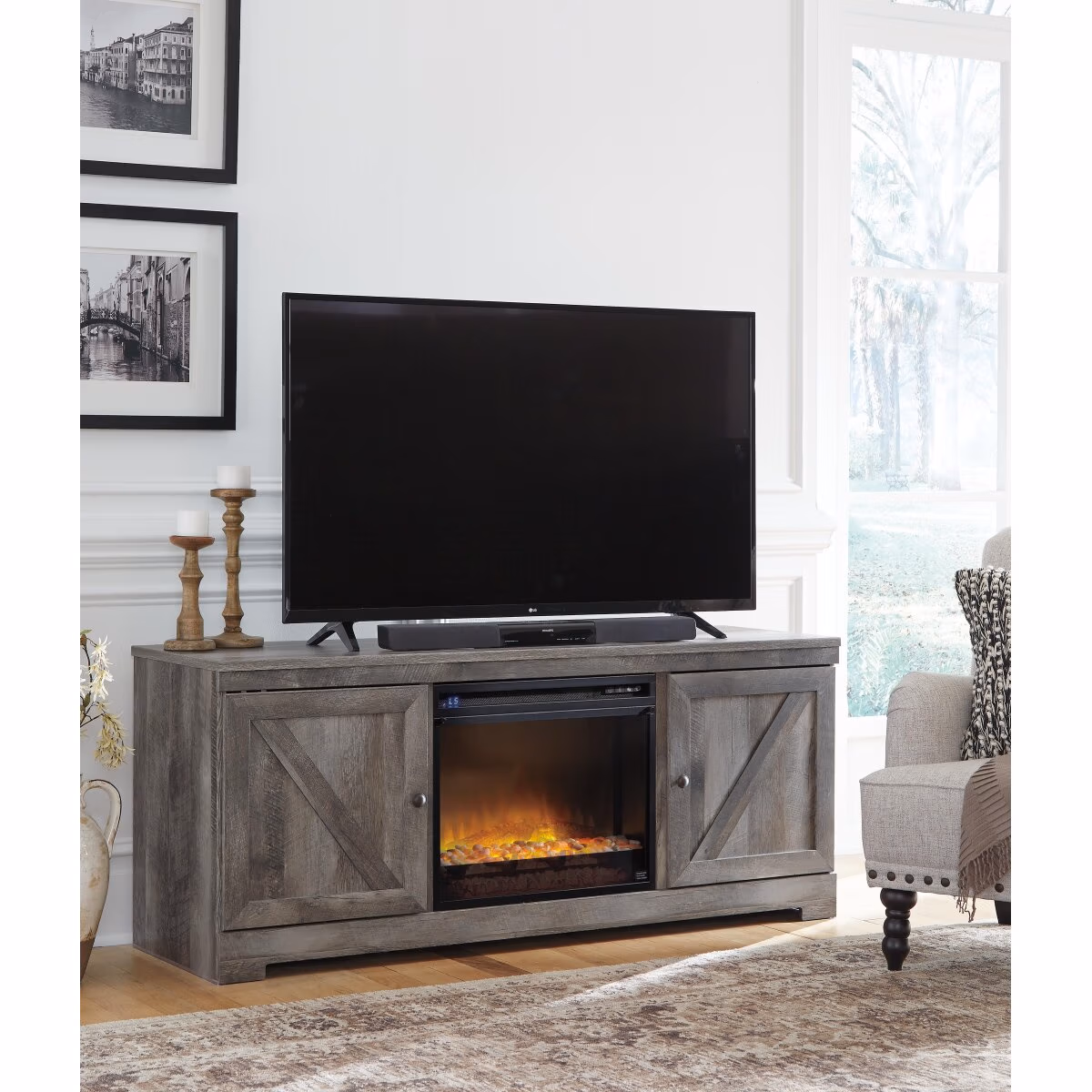 Wynnlow 63" TV Stand with Electric Fireplace - Image 4