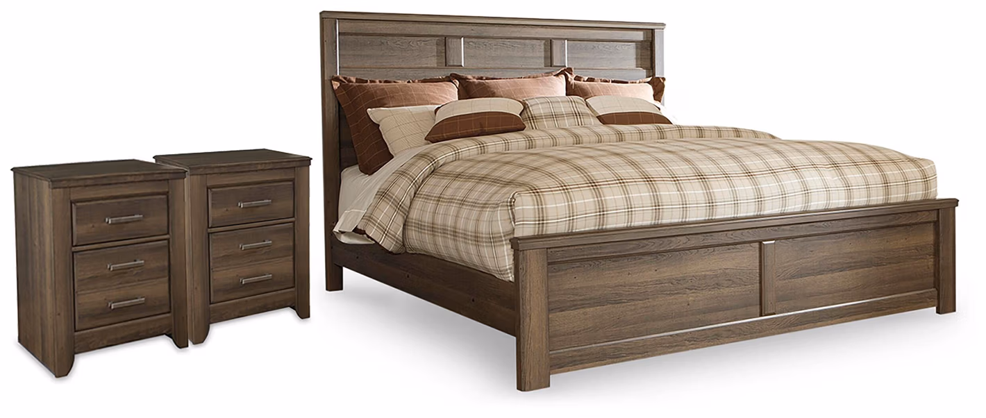4801e3491816eb1cb6f2b33fe9f43bed Juararo King Panel Bed and 2 Nightstands - Image 1